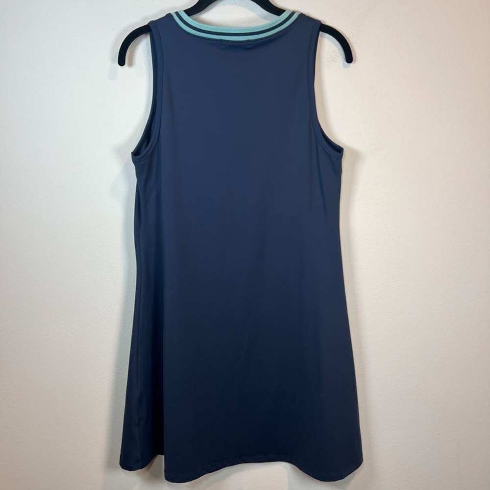 Sincerely Jules Athletic Dress Navy Blue V-Neck Shelf Bra Sleeveless Golf Large - Picture 2 of 12